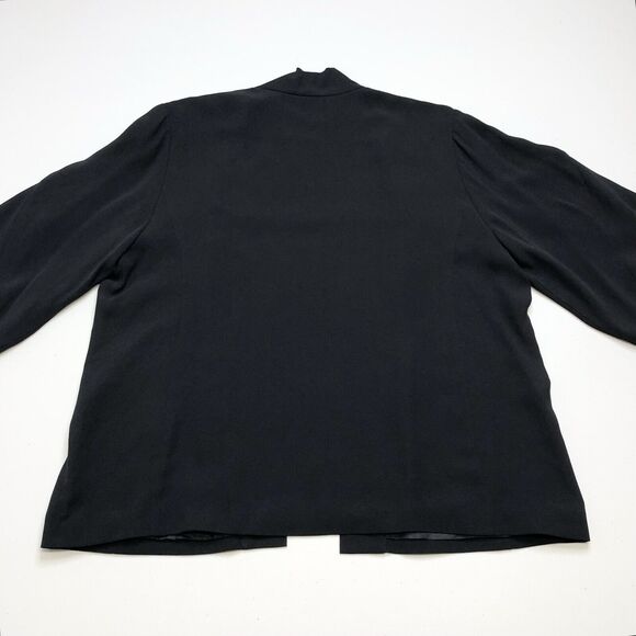 Eileen Fisher Women’s Silk Open Front Blazer Jacket Size Large Black 3/4 Sleeves - Picture 5 of 7